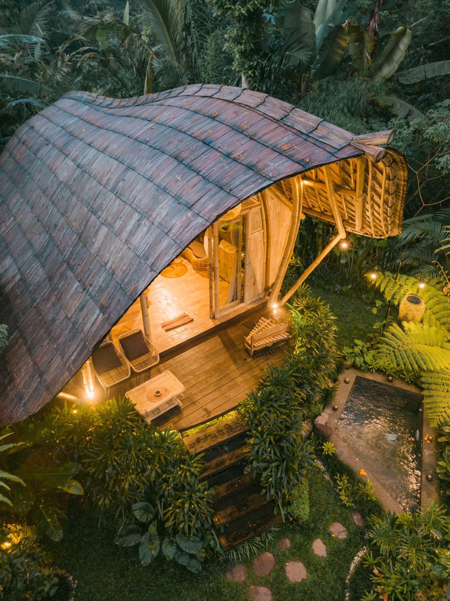 サイドメン Arcada Bali Bamboo Houseヴィラ エクステリア 写真